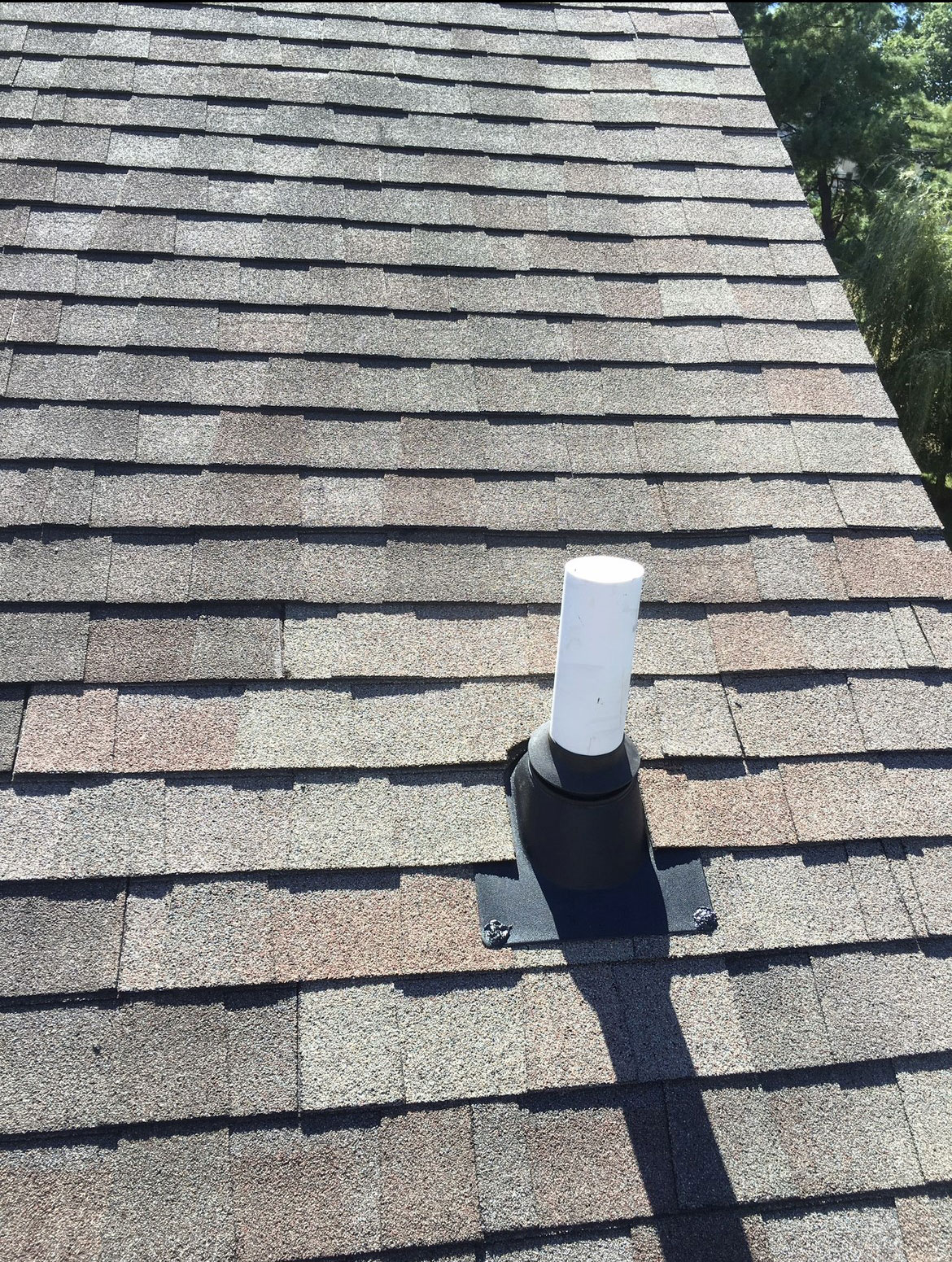 leaking roof is repaired using a high-quality vent pipe flashing boot.